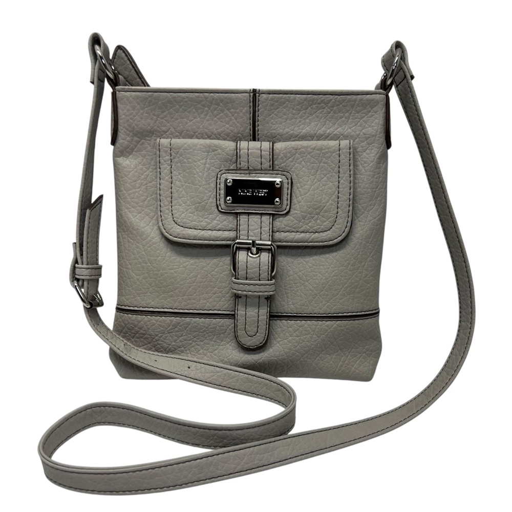 NINE WEST Beige Faux Leather Crossbody Bag Medium Purse